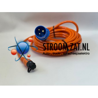 Defa kabel oranje met CEE stekker 2.5M 5.0M EN 10.0M 