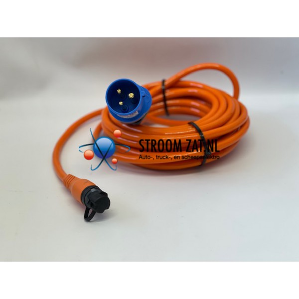 Defa kabel oranje met CEE stekker 2.5M 5.0M EN 10.0M