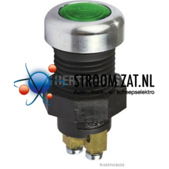 Controle lamp groen met Aluminium ring