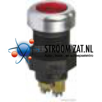 Controle lamp Rood met Aluminium ring 