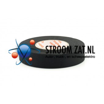 Tape Textiel isolatie met lijmlaag 19mm x 25m zwart