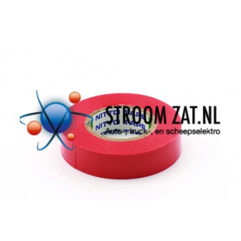 Tape PVC isolatie met lijmlaag 19mm x 25m rood