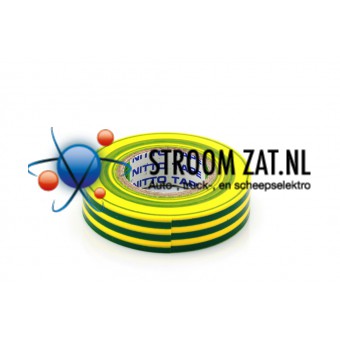 Tape PVC isolatie met lijmlaag 15mm x 10m geel/groen á 10 stuks