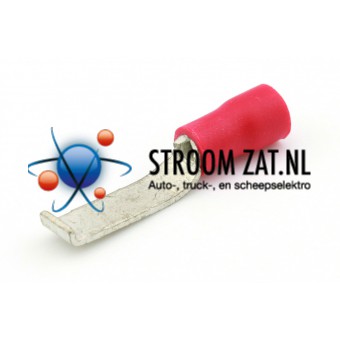 Kabelschoen rood Platte pensteker met Lip 4.6mm á 100 stuks
