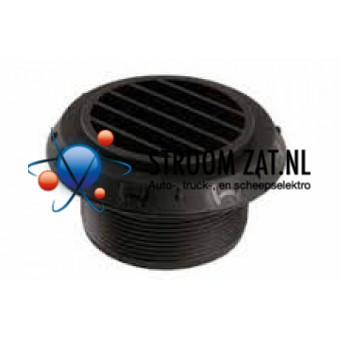 Uitstroomrooster 90 mm 90° Zwart