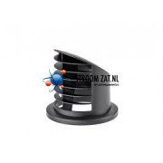 Uitstroomrooster hoog 90º voor slangadapter 50/60 Zwart